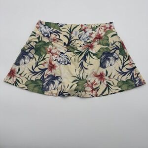 Sunsets Tropical Floral Swim Skirt V-Front Bikini Bottom Yellow‎ Small 41B